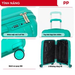 Thumbnail Vali Kéo Du Lịch Nhựa PP01 Cao Cấp Kingsun Chống Va Đập Size 20/24, Bảo Hành 5 Năm 2