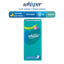 Thumbnail Băng Vệ Sinh WHISPER Cánh Cho Ngày Nhiều 28cm - Gói 16 Miếng 1