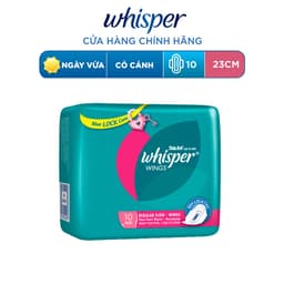 Thumbnail Băng Vệ Sinh WHISPER Có Cánh Cho Ngày Thường 23cm - Gói 10 Miếng 1