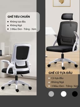Thumbnail Ghế xoay văn phòng AVOHOME - Lưng lưới thoáng mát, tựa đầu, điều chỉnh độ cao chống mỏi, tay gập thông minh 2