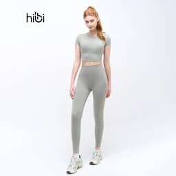 Thumbnail Set Đồ Tập Yoga Gym Hibi Sports H147 Áo Croptop Có Tay Kèm Mút Ngực, Vải Hi Fabric 2