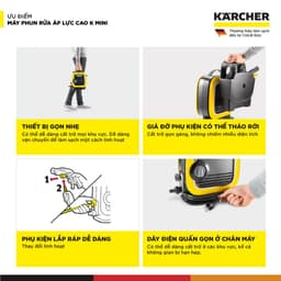 Thumbnail Máy phun rửa áp lực cao Karcher K Mini - Công suất 1400W, áp lực tối đa 110 bar nhỏ gọn - Bảo hành 24 tháng 4