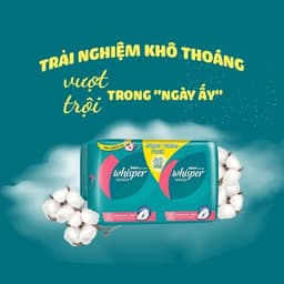 Thumbnail Băng Vệ Sinh WHISPER Cánh Cho Ban Đêm 28cm - Gói 8 Miếng 3