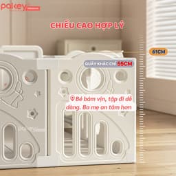 Thumbnail Quây Cũi Nhựa Full Set PAKEY Phi Hành Gia Nhiều Trò Chơi Thú Vị, Quây Cao 61cm Cho Bé - Bảo Hành Trọn Đời 2