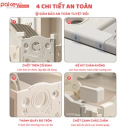 Thumbnail Quây Cũi Nhựa Full Set PAKEY Phi Hành Gia Nhiều Trò Chơi Thú Vị, Quây Cao 61cm Cho Bé - Bảo Hành Trọn Đời 4