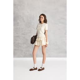 Thumbnail OLV - Chân váy kiểu xòe cạp trễ Dimpy Skirt in Cream 3