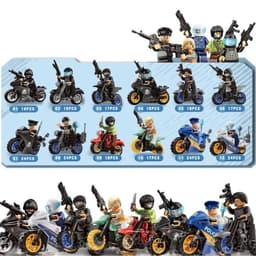 Thumbnail Đồ Chơi Xếp Hình Mô Tô Cảnh Sát, Bộ Siêu Tập 12 Xe Swat Và Nhân Vật 3