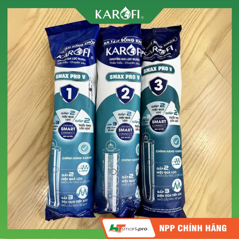 Ảnh Bộ 3 Lõi Lọc  Smax Pro V 123 Karofi Dùng Cho Các Model Thế Hệ Mới KAQ-D58, KAQ-U96, KAQ-U06, KAD-L56, KAD-D66S... 3