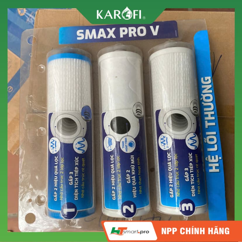 Ảnh Bộ 3 Lõi Lọc  Smax Pro V 123 Karofi Dùng Cho Các Model Thế Hệ Mới KAQ-D58, KAQ-U96, KAQ-U06, KAD-L56, KAD-D66S... 1