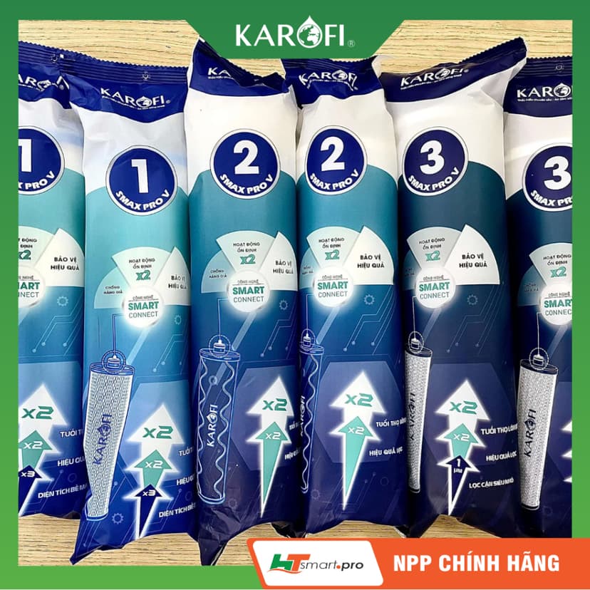 Ảnh Bộ 3 Lõi Lọc  Smax Pro V 123 Karofi Dùng Cho Các Model Thế Hệ Mới KAQ-D58, KAQ-U96, KAQ-U06, KAD-L56, KAD-D66S... 2