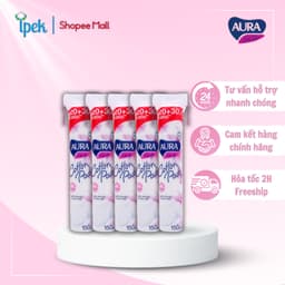 Thumbnail Combo 5 gói bông tẩy trang Aura Beauty Cotton Pads 150 miếng (5x150) 1
