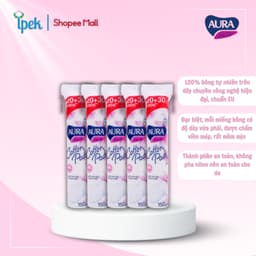 Thumbnail Combo 5 gói bông tẩy trang Aura Beauty Cotton Pads 150 miếng (5x150) 2