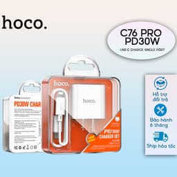 Thumbnail Bộ Sạc Nhanh PD 30W Chính Hãng Hoco Dùng Cho IP 8-14-PRO-PLUS-PROMAX Chuẩn Cổng Type-C to L 1