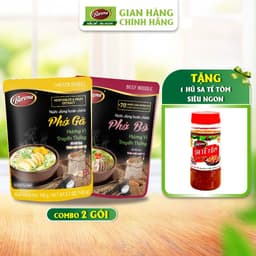 Thumbnail Combo 1 gói Nước dùng Phở Bò 150g và 1 gói Nước dùng Phở Gà 145g [Tặng 1 hũ Sate Tôm Siêu Ngon 100g] 1