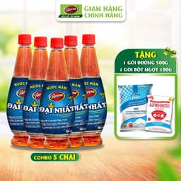 Thumbnail Combo 5 chai Nước Mắm Barona Đại Nhất 12 Độ Đạm - 750ml [tặng 1 gói Đường 500gr + Bột Ngọt 100gr 1