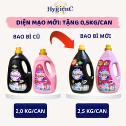 Thumbnail Can Nước Giặt Xả HygienC Plus 2,5Kg/Can Đậm Đặc Hương Nước Hoa 1
