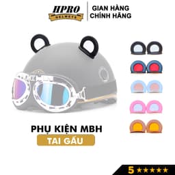Thumbnail Tai gấu gắn mũ bảo hiểm Hpro Helmet kèm keo dán, phụ kiện trang trí nón bảo hiểm thời trang, siêu cá tính 1