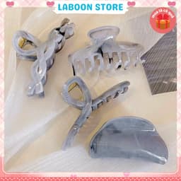 Thumbnail Kẹp tóc càng cua vân đá LABOON phụ kiện tóc chất liệu acrylic vân đá phong cách thanh lịch hiện đại 2