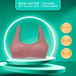 Thumbnail Áo lót su mút mỏng, áo ngực nữ không gọng, dây liền không viền, mút tháo rời được BOM SISTER MU0310 1