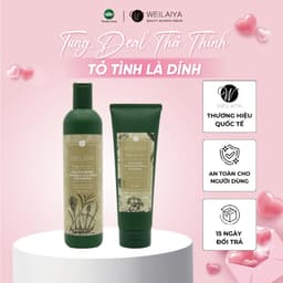 Thumbnail Cặp dầu gội xả tóc thảo dược Weilaiya gừng hà thủ ô giúp dưỡng đen và kích thích mọc tóc 2