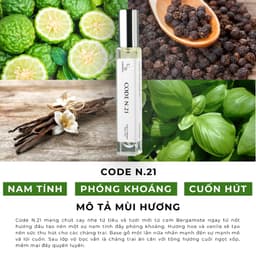 Thumbnail Tinh dầu thơm nam CODEDECO CODE N.21 10ml dạng xịt - Phóng khoáng, Nam tính, Cuốn hút 2