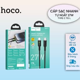 Thumbnail Cáp Sạc Nhanh CHÍNH HÃNG Hoco PD 27W Tự Ngắt Khi Đầy Có Đèn Led Hiển Thị Cho IP 11-14Plus-14Promax 1