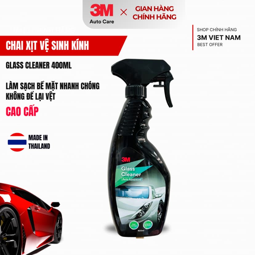 Ảnh Chai xịt bảo dưỡng và vệ sinh kính xe hơi 3M GLASS CLEANER - 400ml 1