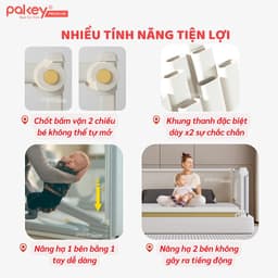 Thumbnail Thanh Chắn Giường PAKEY Cao Cấp SB2 Phong Cách Hàn Quốc Nhiều Kích Thước Cho Bé, Chặn Giường An Toàn Cho Trẻ 2