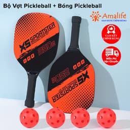 Thumbnail Bộ 2 Vợt Pickleball Gỗ In UV Bền Đẹp Kèm 4 Bóng 26 Lỗ Nhựa PE Độ Nảy Chuẩn Thi Đấu Pickleball Hãng Amalife 1