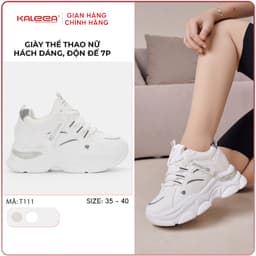 Thumbnail Kaleea - Giày Thể Thao Nữ  Độn Đế Hack Dáng Chất Da Mềm Đế Cao 8cm - T111 1