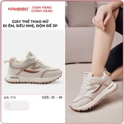 Thumbnail Kaleea - Giày Thể Thao Nữ Đi Bộ Tập Gym Chất Liệu Lưới Dệt Kim Sneaker Đế Cao 3p - T79 (LẤY TĂNG SIZE) 1