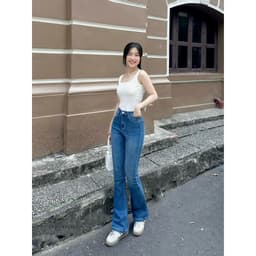 Thumbnail TTTHAO - Quần jean nữ dáng loe dài 96cm VNXK vải cotton co giãn cao cấp, dày dặn, mềm mịn S68 2