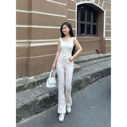Thumbnail TTTHAO - Quần jean nữ dáng loe dài 96cm VNXK vải cotton co giãn cao cấp, dày dặn, mềm mịn S68 3