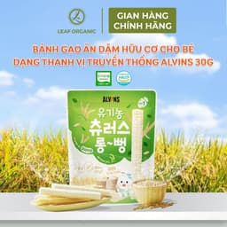 Thumbnail Bánh gạo ăn dặm hữu cơ cho bé dạng thanh Alvins 30g vị truyền thống/chuối/táo (Từ 6 tháng tuổi) 2