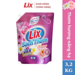 Thumbnail Nước giặt Lix sạch thơm hương nắng hạ 3.2kg TÚI N7303 và N7302 chứa hạt lưu hương thơm hơn - Lixco Việt Nam 3