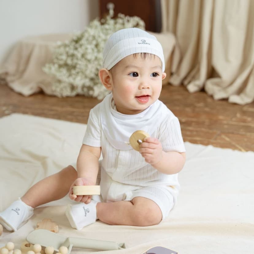 Ảnh Body đùi ngắn tay cài giữa, cổ tàu Molist - BU Baby - BMD230201 | Quần áo chính hãng Bubaby 4