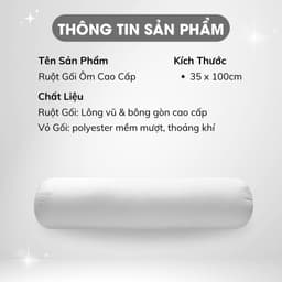 Thumbnail Ruột Gối Ôm Cao Cấp Kích Cỡ 35x100cm Chất Liệu 100% Bông Gòn Tự Nhiên Mềm Mại Êm Ái Đàn Hồi Tốt Giúp Giấc Ngủ Thoải Mái 2