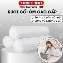 Thumbnail Ruột Gối Ôm Cao Cấp Kích Cỡ 35x100cm Chất Liệu 100% Bông Gòn Tự Nhiên Mềm Mại Êm Ái Đàn Hồi Tốt Giúp Giấc Ngủ Thoải Mái 1