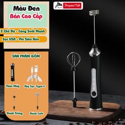 Thumbnail Máy đánh cà phê, Sipanic tạo bọt cà phê, đánh trứng mini cầm tay pin sạc 3 chế độ 3