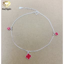 Thumbnail Lắc chân bạc Ý 925 Huệ Ngân - Cỏ bốn lá may mắn RYBJ50079 3