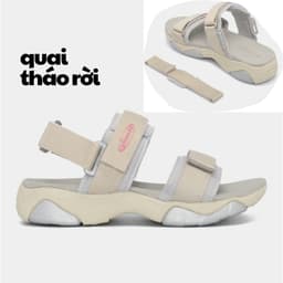 Thumbnail Sandal Shondo nữ Girly quai thun màu xám be GIM2520 1