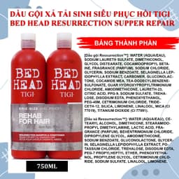 Thumbnail Dầu gội xả tái sinh siêu phục hồi Tigi Bed Head Resurrection Supper Repair 750ML, tigi đỏ bản au mỹ 3