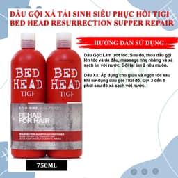 Thumbnail Dầu gội xả tái sinh siêu phục hồi Tigi Bed Head Resurrection Supper Repair 750ML, tigi đỏ bản au mỹ 4