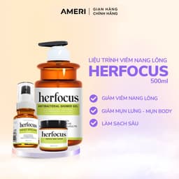 Thumbnail Bộ viêm nang lông, viêm lỗ chân lông, Xịt mụn lưng HERFOCUS ngăn ngừa mụn, giảm thâm MEE NATURAL 1