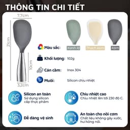 Thumbnail Muỗng xới cơm chống dính tay cầm inox 304 DandiHome 2
