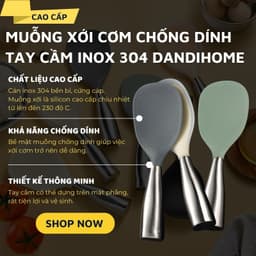 Thumbnail Muỗng xới cơm chống dính tay cầm inox 304 DandiHome 1