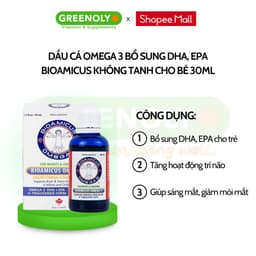 Thumbnail Dầu Cá Omega 3 Bioamicus Bổ Sung DHA, EPA Giúp Tăng Cường Trí Não, Giúp Bé Sáng Mắt 30ml 3