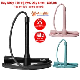 Thumbnail Dây Nhảy Tốc Độ Dài 3m Dày 6mm Nhựa Dẻo Dai PVC Dây Nhảy Tập Thể Lực Tập Cadio Tại Nhà Chọn Màu Chính Hãng Amalife 1
