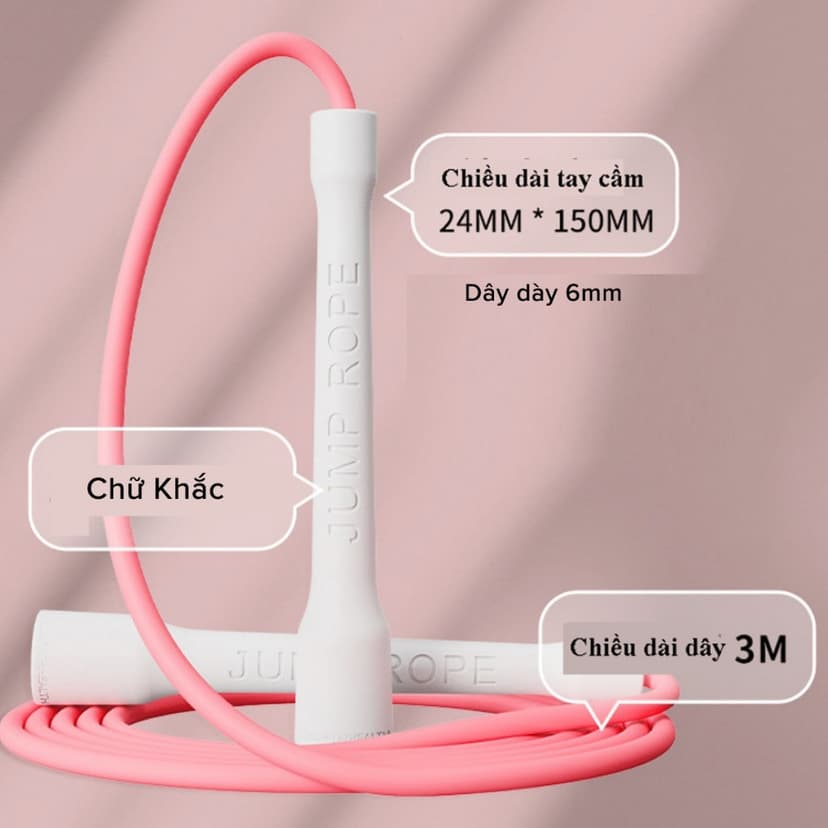 Ảnh Dây Nhảy Tốc Độ Dài 3m Dày 6mm Nhựa Dẻo Dai PVC Dây Nhảy Tập Thể Lực Tập Cadio Tại Nhà Chọn Màu Chính Hãng Amalife 2