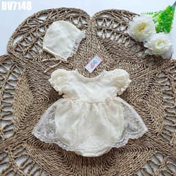 Thumbnail Set body váy kèm turban MINTSCLOSET Mint's Closet tay phồng cổ tàu bé sơ sinh 1 2 tuổi - BV7137 1